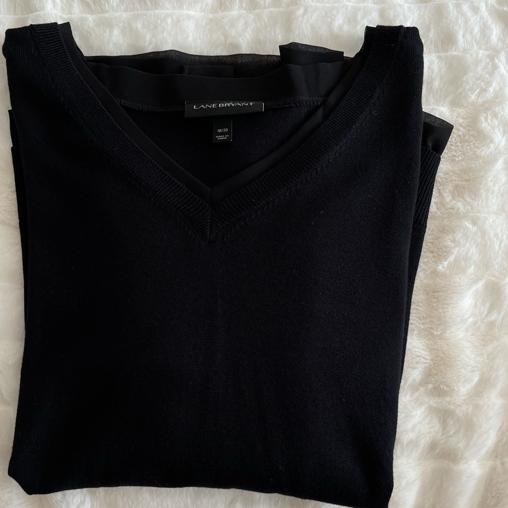 Lane Bryant Black V-Neck Sweater Size 18-20